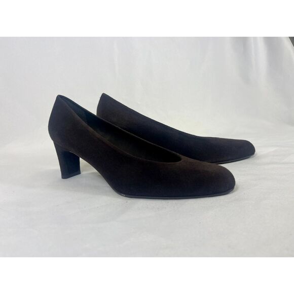 Stuart Weitzman Chocolate Brown Suede Heels 8.5 OW91962 - Picture 1 of 9
